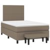 vidaXL Boxspringbett mit Matratze Taupe 120x200 cm Stoff