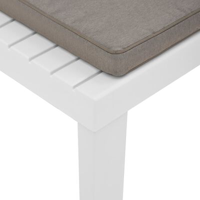 vidaXL Garten-Lounge-Stuhl mit Auflage Kunststoff Weiß