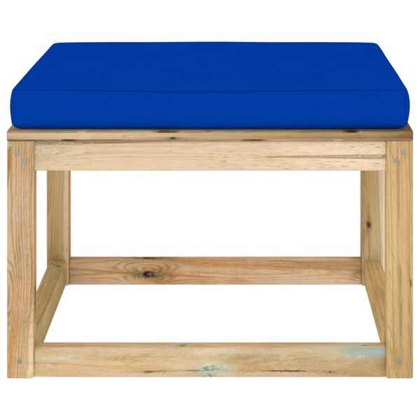 vidaXL Gartenhocker mit Kissen Gr&uuml;n Impr&auml;gniertes Kiefernholz