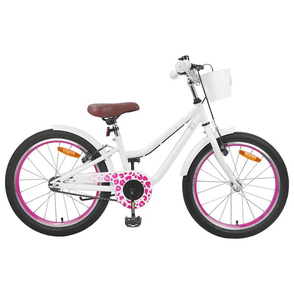vidaXL Kinderfahrrad 18 Zoll f&uuml;r 5-7 Jahre alt Wei&szlig;