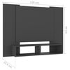 vidaXL TV-Wandschrank Grau 120x23,5x90 cm Holzwerkstoff