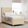 vidaXL Boxspringbett mit Matratze Creme 100 x 200 cm Stoff