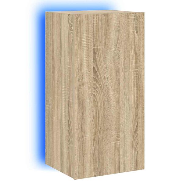 vidaXL TV-Wandschrank mit LED-Leuchten Sonoma-Eiche 40,5x35x80 cm