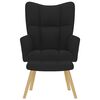 vidaXL Relaxsessel mit Hocker Schwarz Stoff