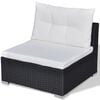 vidaXL 10-tlg. Garten-Lounge-Set mit Auflagen Poly Rattan Schwarz