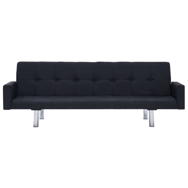 vidaXL Schlafsofa mit Armlehnen Schwarz Polyester