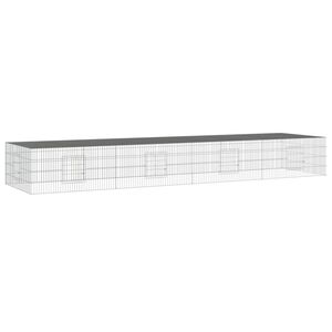 vidaXL Kaninchenk&auml;fig 4 Paneele 433x109x54 cm Verzinktes Eisen