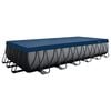 INTEX Poolabdeckung 732 x 366 cm Rechtwinklig PVC Dunkelblau und Grau