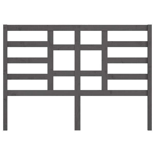 vidaXL Bett-Kopfteil Grau 146x4x104 cm Massivholz Kiefer