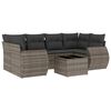 vidaXL 7-tlg. Garten-Sofagarnitur mit Kissen Grau Poly Rattan