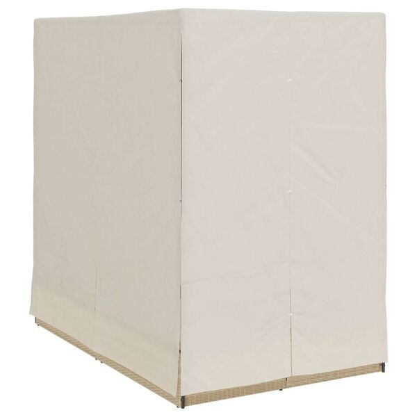 vidaXL Doppelte Sonnenliege Beige 205 x 129 x 200 cm Poly-Rattan
