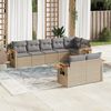 vidaXL 8-tlg. Garten-Sofagarnitur mit Kissen Beige Poly Rattan