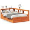 vidaXL Massivholzbett mit Regal ohne Matratze Wachsbraun 120x200 cm