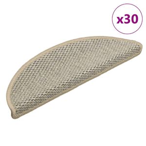 vidaXL Stufenmatten Selbstklebend Sisal-Optik 30Stk. 56x17x3cm