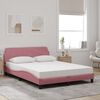 vidaXL Bett mit Matratze "Dover" Rosa 140x200 cm Samt