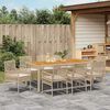 vidaXL Garten Essgruppe 9 pcs Beige Poly-Rattan