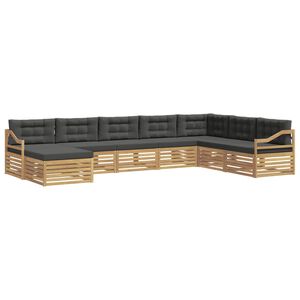 vidaXL Outdoor-Sofagarnitur 8 stk. Wei&szlig; und Anthrazit Polyester