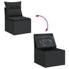 vidaXL Garten-Sofa-Set mit Kissen mit Speicher 10 pcs Schwarz