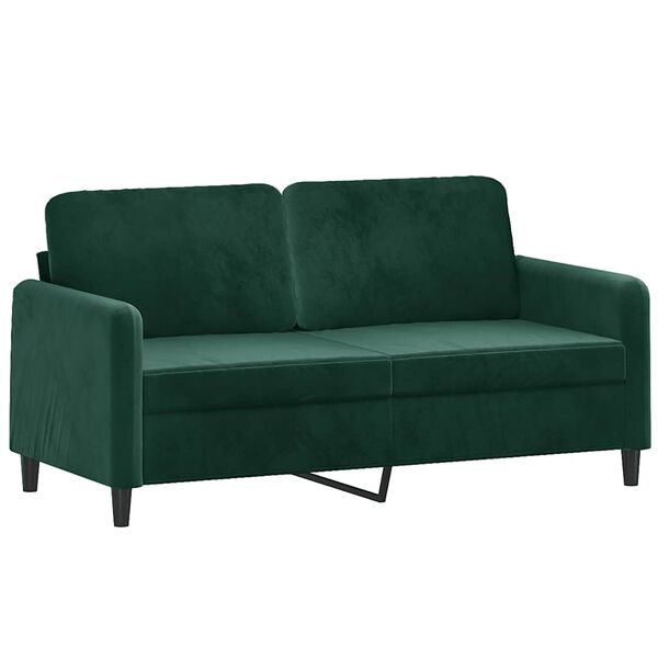 vidaXL 2-Sitzer-Sofa Dunkelgrün 140 cm Samt