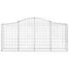vidaXL Gabionen mit Hochbogen 9 Stk. 200x30x80/100 cm Verzinktes Eisen