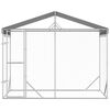 vidaXL Outdoor-Hundezwinger mit Dach Silber 3x1,5x2,5m Stahl Verzinkt