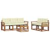 vidaXL Outdoor-Sofagarnitur 6 stk. Natur und Creme