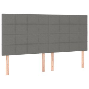 vidaXL Kopfteil Dunkelgrau 200 x 5 x 118/128 cm Stoff