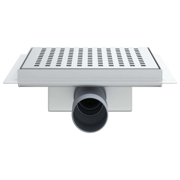 vidaXL Punkt Duschablauf Silber 20 x 20 cm Edelstahl 304