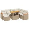 vidaXL 8-tlg. Garten-Sofagarnitur mit Kissen Beige Poly Rattan