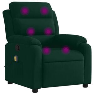 vidaXL Massagesessel Dunkelgr&uuml;n Samt