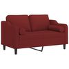 vidaXL 2-Sitzer-Sofa mit Kissen Weinrot 120 cm Stoff