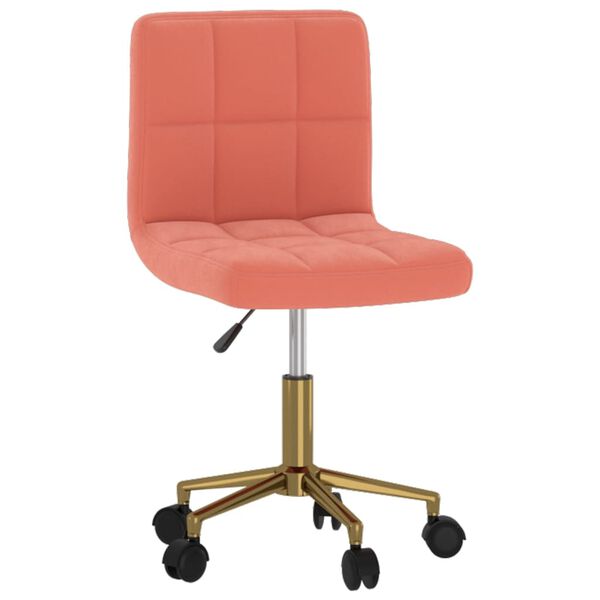 vidaXL Esszimmerst&uuml;hle 2 Stk. Drehbar Rosa Samt