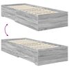 vidaXL Bettrahmen Graue Sonoma und Silber 75 x 190 cm Holzwerkstoff