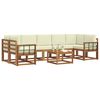 vidaXL Outdoor-Sofagarnitur mit Kissen 8 pcs Natur und Creme
