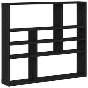 vidaXL Wandregal Schwarz Eichen-Optik 90x16x78 cm Holzwerkstoff