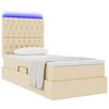 vidaXL Bett mit Stauraum und LED mit LED Creme 90 x 190 cm Polyester