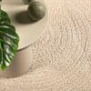 vidaXL Teppich ZIZUR Beige 200x200 cm Jute-Optik Indoor und Outdoor