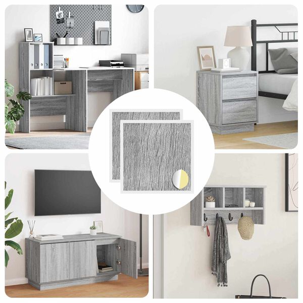 vidaXL Selbstklebende Schraubenabdeckung 2 pcs Graues Sonoma