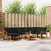 vidaXL Outdoor-Sofagarnitur mit Kissen 8 pcs Nat&uuml;rlich und Schwarz