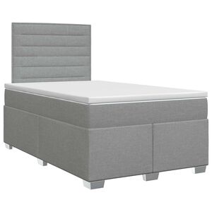 vidaXL Boxspringbett mit Matratze Hellgrau 120 x 190 cm Stoff
