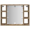 vidaXL Spiegelschrank mit LED-Leuchten Artisan-Eiche 76x15x55 cm