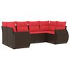 vidaXL 6-teiliges Gartensofa-Set mit Kissen, braun, Polyrattan