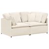 vidaXL Modulares Sofa mit Kissen Stoff in Lammwolloptik Creme