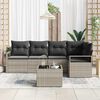vidaXL Garten-Sofa-Set mit Kissen mit Speicher 6 pcs Hellgrau