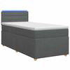 vidaXL Boxspringbett mit Matratze Dunkelgrau 80 x 200 cm Stoff
