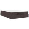 vidaXL Bettgestell mit Matratze 2 Stk. Hellbraun Stoff