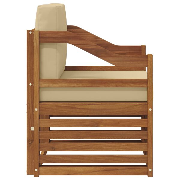 vidaXL Outdoor-Sofagarnitur mit Kissen Natur 67 x 63 x 73 cm