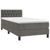 vidaXL Boxspringbett mit Matratze Dunkelgrau 100x200 cm Samt