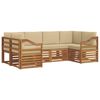 vidaXL Outdoor-Sofagarnitur 6 stk. 6-Sitzer Natur und Beige