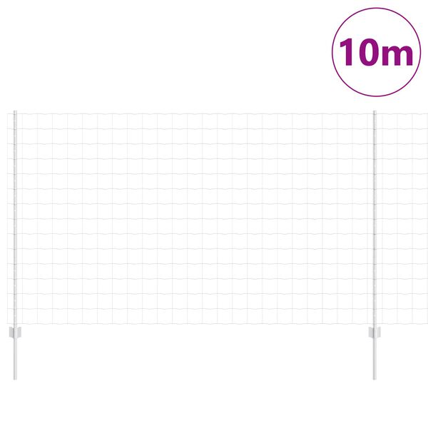 vidaXL Zaun mit Pfosten Silber 1,4 x 10 m Stahl